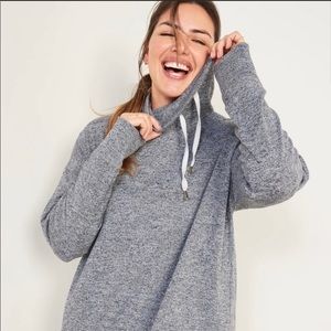 NWT Cowl-Neck Melange Tunic Sweater